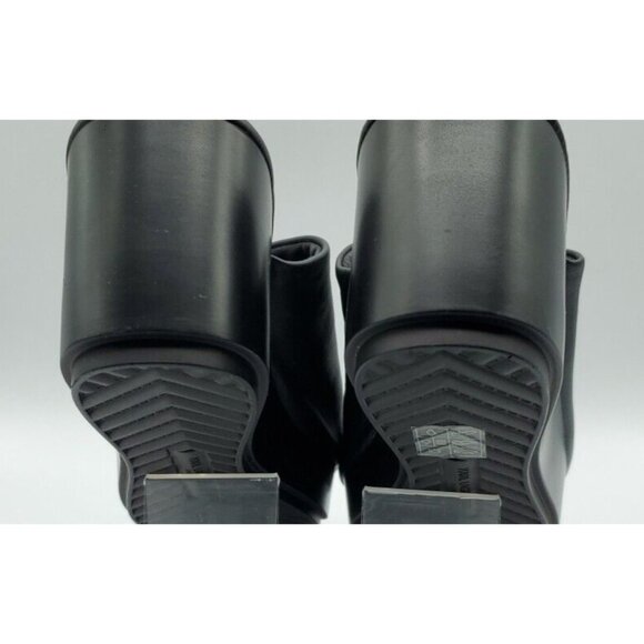 Karl Lagerfeld 'Lyric' 38.5 Black Leather Slide Wedge Platform 8 Sandals NWOB - Picture 10 of 14